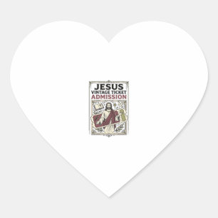 Pegatina En Forma De Corazón Entrada de Boleto Antiguo de Jesús Entrada de Bole