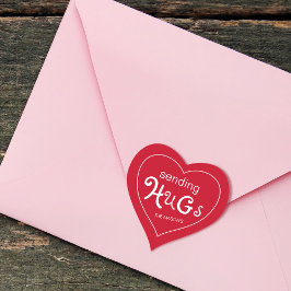 Pegatina En Forma De Corazón Enviando Abrazos San Valentín Personalizado