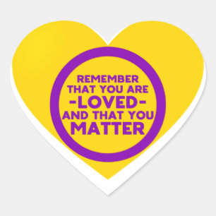 Pegatina En Forma De Corazón Eres amado, asunto (corazón de la bandera intersex