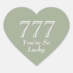 Pegatina En Forma De Corazón Eres Tan Afortunado 777 Stickers de Corazón