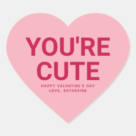 Pegatina En Forma De Corazón Eres una linda y divertida conversación El día de 