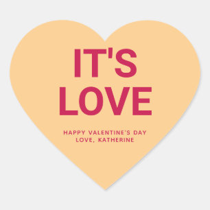 Pegatina En Forma De Corazón Es amor la linda conversación personalizado El día