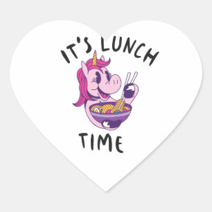 Pegatina En Forma De Corazón Es la hora del almuerzo