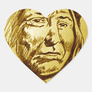 Pegatina En Forma De Corazón Esbozo de lápiz principal indio