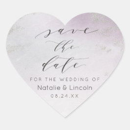 Pegatina En Forma De Corazón Escarcha de Relieve metalizado plateado púrpura Om