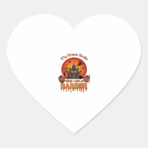 Pegatina En Forma De Corazón Escoba de Barbero Rompió Calabaza de Halloween Cor