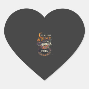 Pegatina En Forma De Corazón Escoba de Bruja Hocus Pocus Gato Negro Caldero Mág