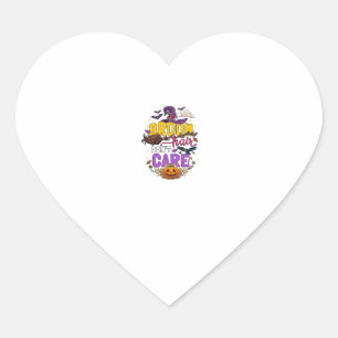 Pegatina En Forma De Corazón Escoba Pelo No Importa Halloween Sombrero de Bruja