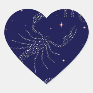 Pegatina En Forma De Corazón escorpión de estrellas