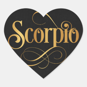 Pegatina En Forma De Corazón Escribir rápidamente el Rótulo Zodiac Scorpio Go