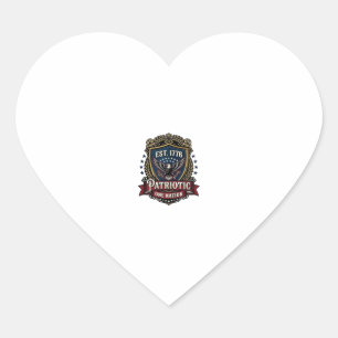 Pegatina En Forma De Corazón Escudo de batalla patriótico 1776 Símbolo inspirad