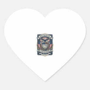 Pegatina En Forma De Corazón Escudo de batalla patriótico 1776 Símbolo inspirad