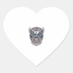Pegatina En Forma De Corazón Escudo de batalla patriótico 1776 Símbolo inspirad