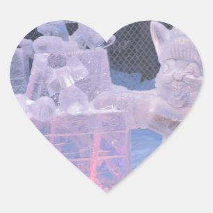 Pegatina En Forma De Corazón Escultura de hielo Artista deportivo Tallas Regalo