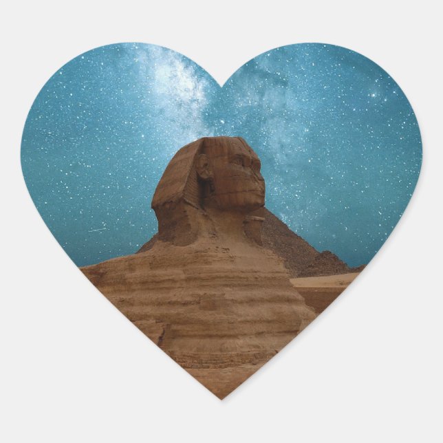 Pegatina En Forma De Corazón Esfinge: Egipto (Anverso)
