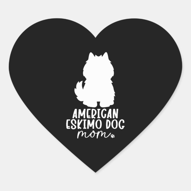 Pegatina En Forma De Corazón Eskimo Dog Mom (Anverso)