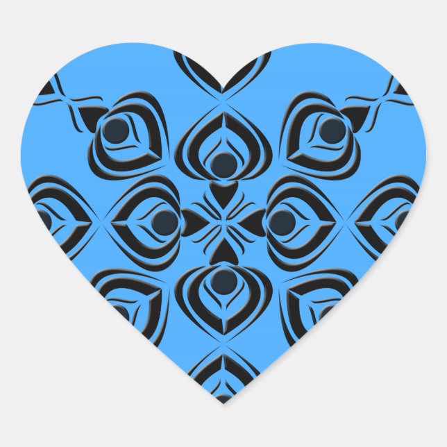 Pegatina En Forma De Corazón Espadas (Anverso)