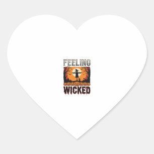 Pegatina En Forma De Corazón Espantapájaros de Halloween sintiéndose malvado Vi
