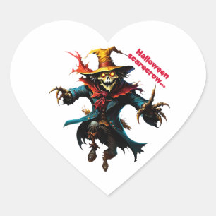 Pegatina En Forma De Corazón espantapájaros de pegatina de halloween