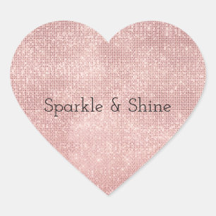 Pegatina En Forma De Corazón Esparkle Rosa Gold Glam
