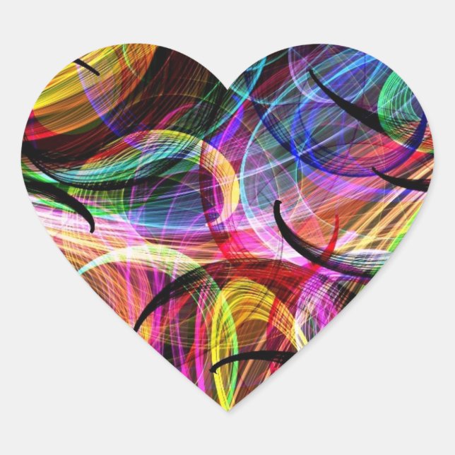 Pegatina En Forma De Corazón Espasmo arcoiris (Anverso)