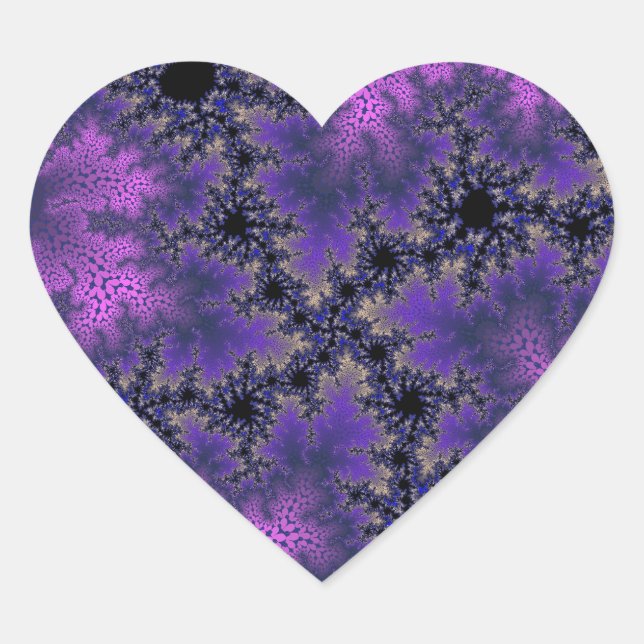 Pegatina En Forma De Corazón Especkle púrpura metálico (Anverso)
