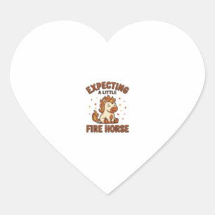 Pegatina En Forma De Corazón Esperando un pequeño caballo de fuego camiseta vin