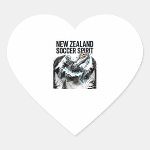 Pegatina En Forma De Corazón Espíritu Fútbol Nueva Zelanda Esqueleto Delantero