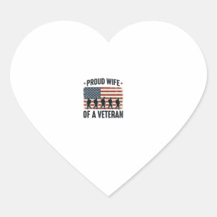 Pegatina En Forma De Corazón Esposa orgullosa de un diseño de camiseta patrióti