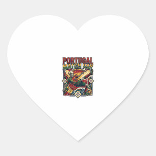Pegatina En Forma De Corazón Esqueleto del día del partido de Portugal delanter