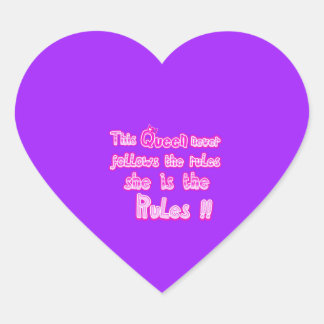 Pegatina En Forma De Corazón Esta reina nunca sigue las reglas púrpura