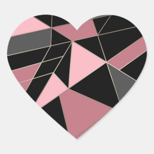 Pegatina En Forma De Corazón Estampa abstracta moderna de triángulos geométrico