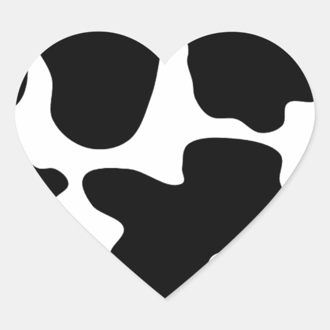 Pegatina En Forma De Corazón Estampado de Vaca (Anverso)
