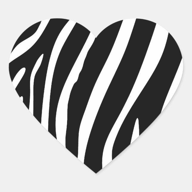Pegatina En Forma De Corazón Estampado de zebra (Anverso)