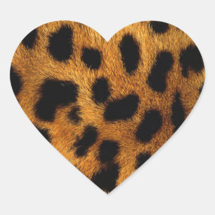 Pegatina En Forma De Corazón estampado leopardo femenino del guepardo animal