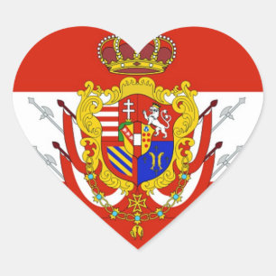Pegatina En Forma De Corazón Estandarte Rojo Blanco Gran Ducado de Toscana