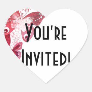 Pegatina En Forma De Corazón Estás invitado