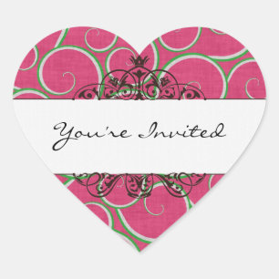 Pegatina En Forma De Corazón Estás invitado