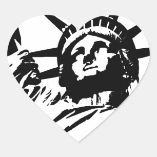 Pegatina En Forma De Corazón Estatua de arte pop de la libertad