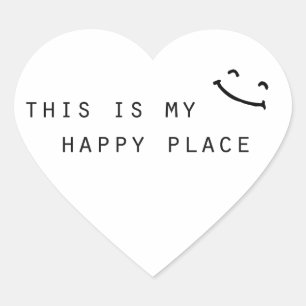Pegatina En Forma De Corazón este es mi lugar feliz diseño moderno simple