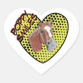 Pegatina En Forma De Corazón estilo cómico de sonrisas de amapola