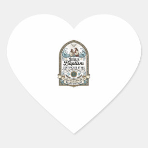 Pegatina En Forma De Corazón Estilo de Certificado de Bautismo de Jesús Certifi