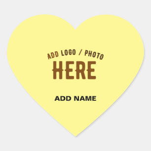 PEGATINA EN FORMA DE CORAZÓN ESTILOSA MARCA VERIFICADA AMARILLO PASTEL MODERNA