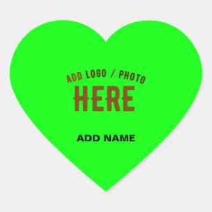 PEGATINA EN FORMA DE CORAZÓN ESTILOSO MODERNO PERSONALIZADO NEÓN VERDE VERIFICA