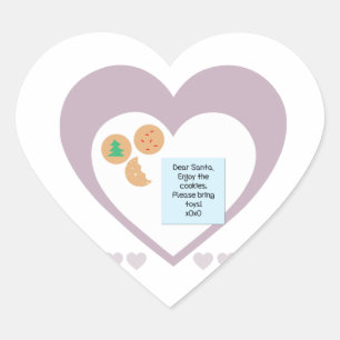 Pegatina En Forma De Corazón Estimado Papá Noel - Por Favor Traiga Juguetes