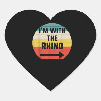 Pegatina En Forma De Corazón Estoy con el traje de pareja de Rhino Halloween
