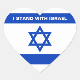 Pegatina En Forma De Corazón Estoy de acuerdo con Israel personalizado texto Is