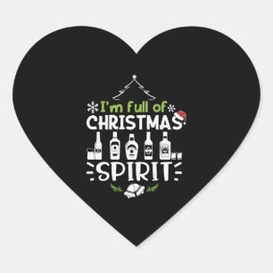 Pegatina En Forma De Corazón Estoy lleno de espíritu Navidad - Navidades bebien