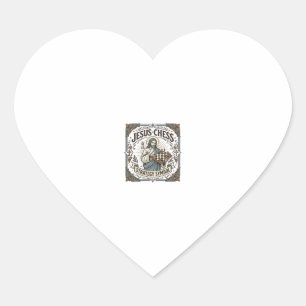 Pegatina En Forma De Corazón Estrategia de Ajedrez de Jesús Símbolo Estrategia