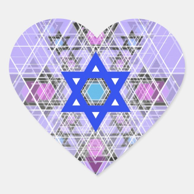 Pegatina En Forma De Corazón Estrella azul brillante. (Anverso)